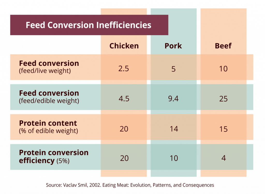 Feed-to-Meat - Conversion Inefficiency Ratios - A Well-Fed World