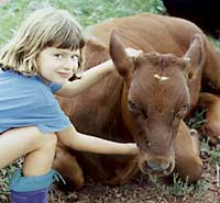 girl with cow